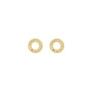 Joy Waterproof Clear CZ Circle Earrings 18K Gold Plating