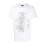 Hvid Casual Rund Hals T-Shirt