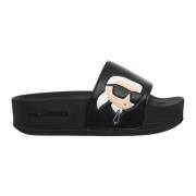 Maxi Slides Ensfarvet Lukning Sandaler