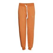 Brændt Orange Sweatpants med Broderede Detaljer