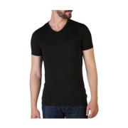 Sorte Slim Fit V-Hals T-Shirts