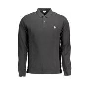 Sort Langærmet Polo Shirt