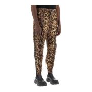 Leopard Print Nylon Jogger Bukser