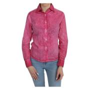 Elegant Pink Polo Bluse