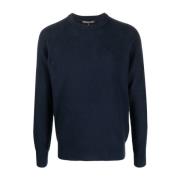 Blå Bomuld Crew Neck Sweater