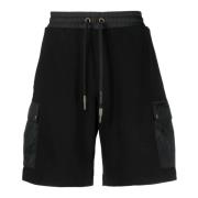 logo-patch cotton shorts Black