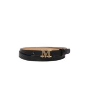 Leather monogram belt Sort