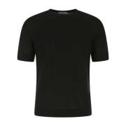 Stilfuld Sort Bomuld T-shirt