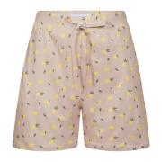 Citron Print Beige Shorts