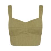 Pistacie Bustier Top med Brede Stropper