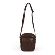 Mørkebrun læder Crossbody taske