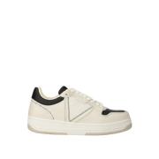 Sneakers i Hvid Beige Sort Syntetisk