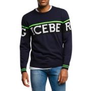 Navy Pullover Almindelig Stil