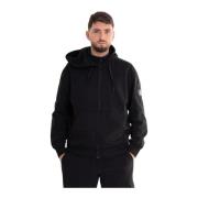 Badge Zip Gennem Sweatshirt