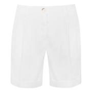 Hvide Linned Bermuda Shorts