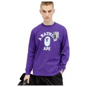 Grafisk Print College Sweatshirt