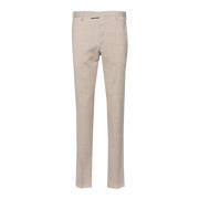 Beige Uld Skræddersyet Bukser Slim Fit