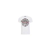 Hvid Logo Print Bomuld T-Shirt