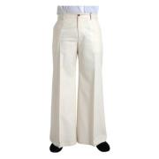 Off White Wool Wide Leg Bukser