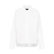 Asymmetrisk Patch Pocket Poplin Skjorte