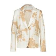 Blomstret Blazer | Beige