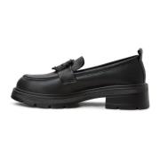 Elegant Platform Loafers i Sort