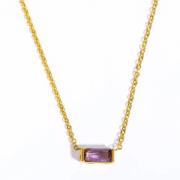 Amethyst Birthstone Guld Halskæde