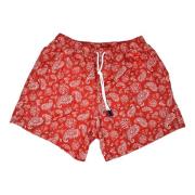 Paisley Rød Strand Shorts