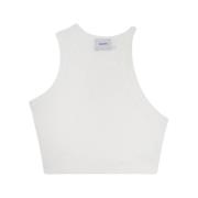 Hvid Crop Top Tank