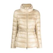 Beige Dunjakke Casual Stil