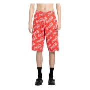 Printede Canvas Shorts med Coca Cola Print