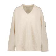 Ribbet V-hals sweater