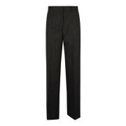 Sort Pinstripe Wide-Leg Bukser AW23