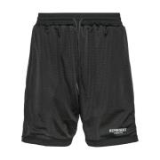 Mesh Perforerede Shorts Sort Elastisk Snøre