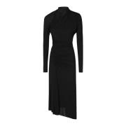 Elegant Ruched Midi Kjole