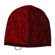 Rød Beanie Hat Uld Akryl Italien