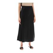 Satin Flared Midi Skirt