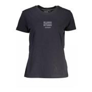 Stilfuld Logo Print Sort Bomuld T-shirt