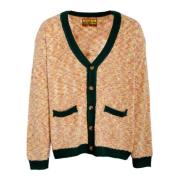 Stribet Cardigan med V-hals