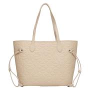 Luksus Beige Læder Shopper Taske