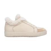 Kvinders Beige Vintersneakers lavet af Ægte Ruskind & Læder ER00111932