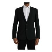 Blå Notch Frakke Blazer Slim Fit