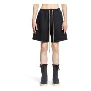 Sort Bomuld Fleece Drop Crotch Shorts