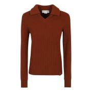 Brun Cashmere Ribstrikket Sweater AW24