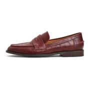 Block Heeled Loafers - Bordeaux