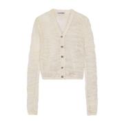 Ivory Openwork Cardigan Sweater