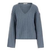 Uldblanding V-hals Sweater