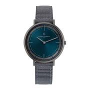 Gunmetal Analog Watch with Grey Textile