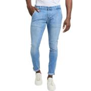 Blå Skinny Fit Jeans Amerikansk Stil