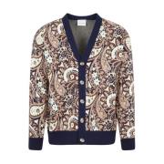 Marine Paisley V-Hals Sweater